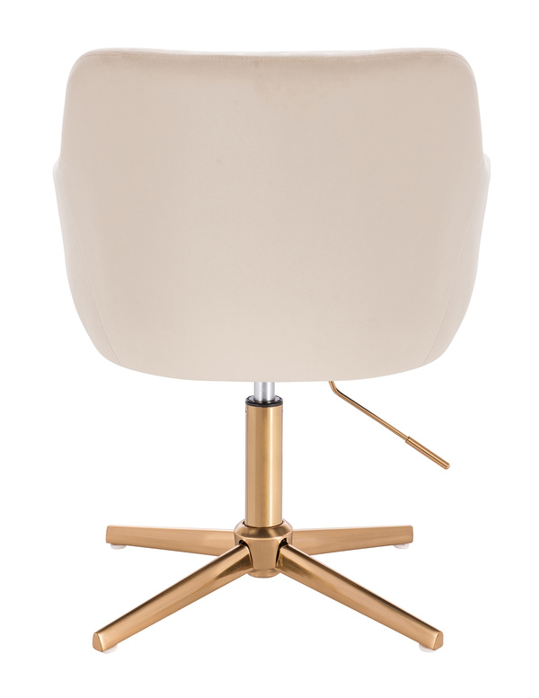 FOTEL HR190CROSS KREMOWY WELUR ZŁOTA PODSTAWA