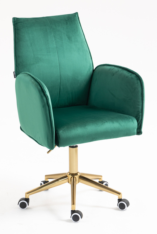FOTEL HR280K BUTELKOWA ZIELEŃ WELUR ZŁOTA PODSTAWA