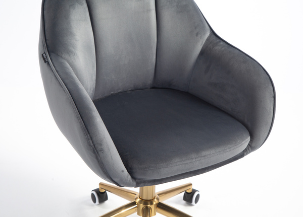 HOKER HR2055K GRAFITOWY WELUR ZŁOTA PODSTAWA