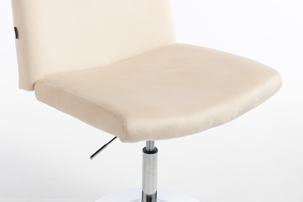 HOKER HR150N KREMOWY WELUR CHROMOWANA PODSTAWA