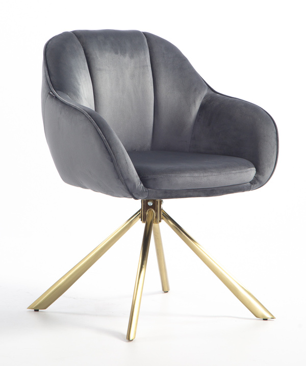 HOKER HR2055 GRAFITOWY WELUR ZŁOTY PAJĄK