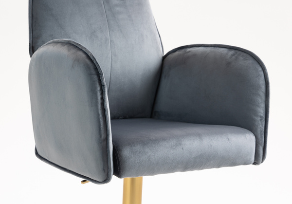 FOTEL HR280W GRAFITOWY WELUR ZŁOTA PODSTAWA