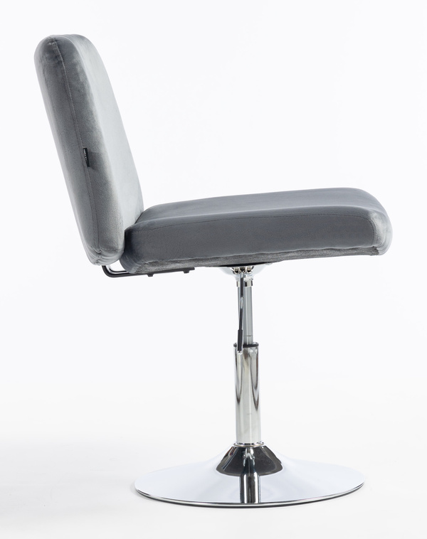 HOKER HR150N GRAFITOWY WELUR CHROMOWANA PODSTAWA