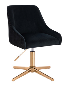 FOTEL HR920CROSS CZARNY WELUR ZŁOTA PODSTAWA