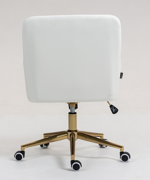 FOTEL HR4318K BIAŁY ZŁOTA PODSTAWA