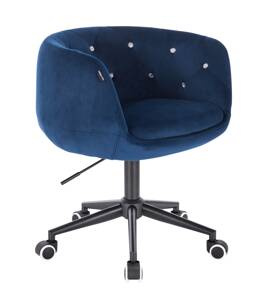 FOTEL HR333CK CIEMNE MORZE WELUR CZARNA PODSTAWA