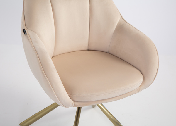 HOKER HR2055 KREMOWY WELUR ZŁOTY PAJĄK