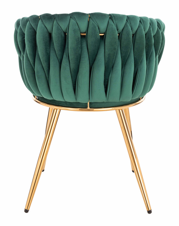HR750 KRZESŁO ZŁOTE NOGI BUTELKOWA ZIELEŃ WELUR