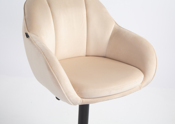 HOKER HR2055W KREMOWY WELUR CZARNA PODSTAWA