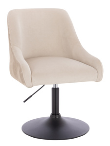 FOTEL HR920N KREMOWY WELUR CZARNA PODSTAWA