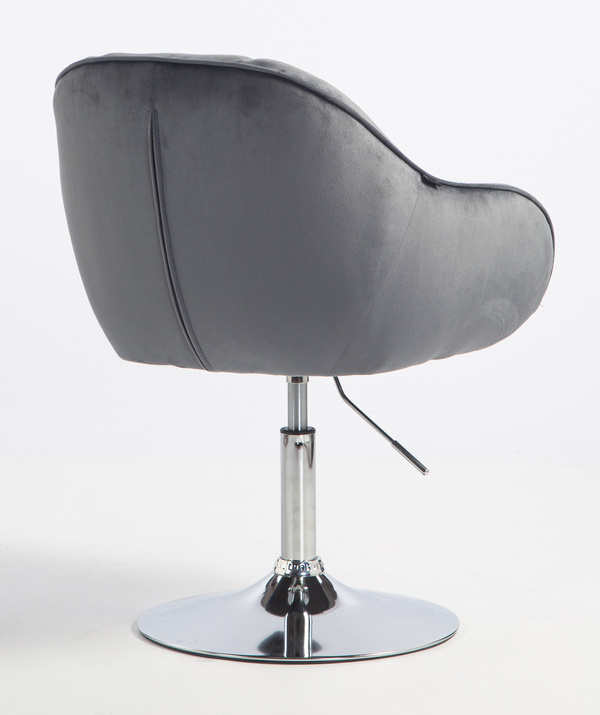 HOKER HR2055N GRAFITOWY WELUR CHROMOWANA PODSTAWA