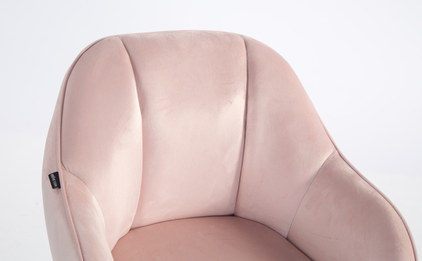 HOKER HR2055K PUDROWY RÓŻ WELUR CZARNA PODSTAWA