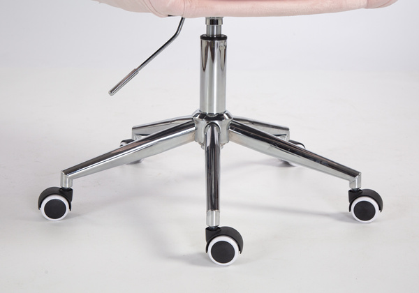 HOKER HR2055K PUDROWY RÓŻ WELUR CHROMOWANA PODSTAWA