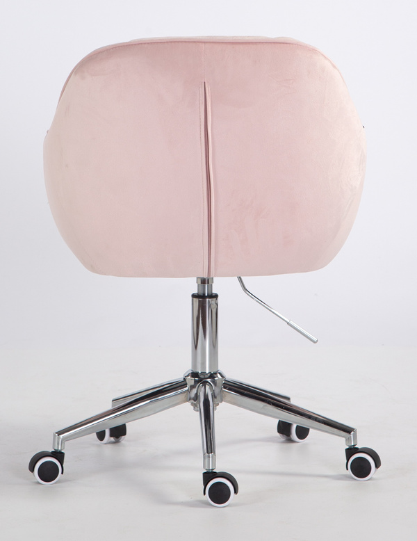 HOKER HR2055K PUDROWY RÓŻ WELUR CHROMOWANA PODSTAWA