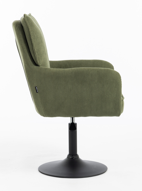 HOKER HR250N ZIELONY SZAŁWIA PREMIUM CORD SZTRUKS CZARNA PODSTAWA