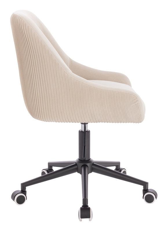 FOTEL HR920K KREMOWY WELUR CZARNA PODSTAWA