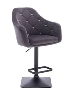 FOTEL HR830KW GRAFITOWY WELUR CZARNA PODSTAWA