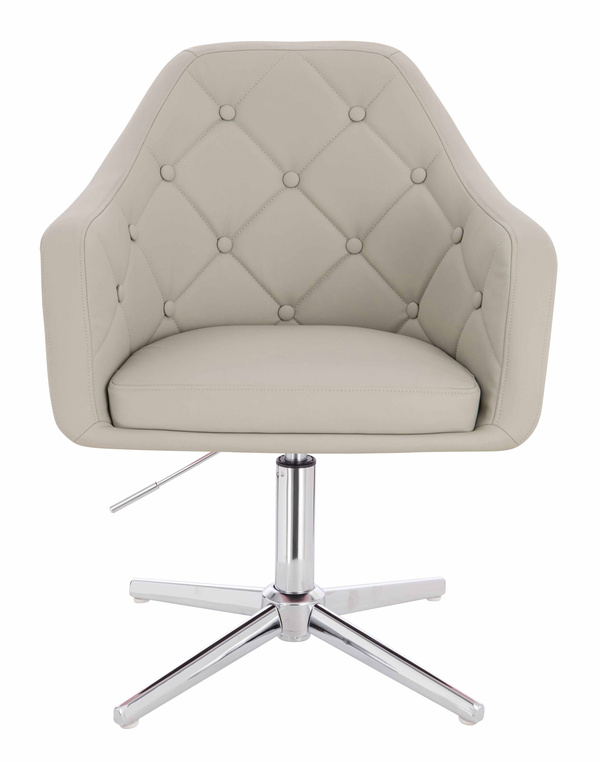 HOKER HR831CROSS ECRU EKOSKÓRA PREMIUM SOFT CHROMOWANA PODSTAWA