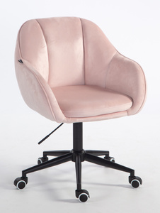 HOKER HR2055K PUDROWY RÓŻ WELUR CZARNA PODSTAWA