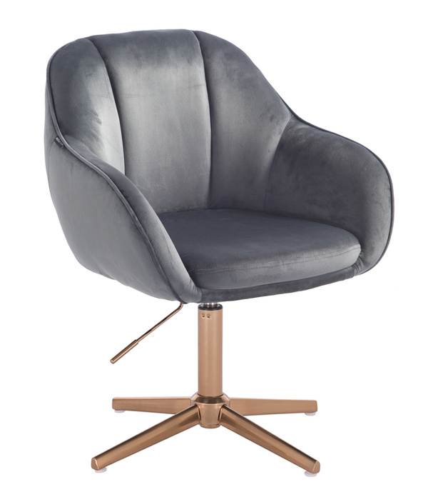 HOKER HR2055CROSS GRAFITOWY WELUR ZŁOTA PODSTAWA