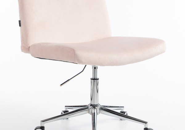 HOKER HR150K PUDROWY RÓŻ WELUR CHROMOWANA PODSTAWA