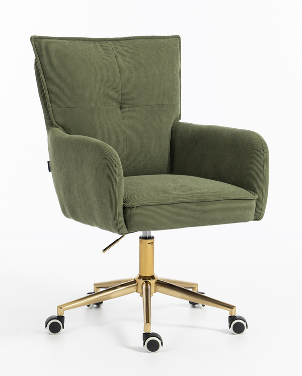 HOKER HR250K ZIELONY SZAŁWIA PREMIUM CORD SZTRUKS ZŁOTA PODSTAWA