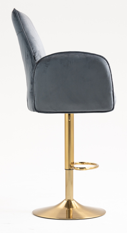 FOTEL HR280W GRAFITOWY WELUR ZŁOTA PODSTAWA