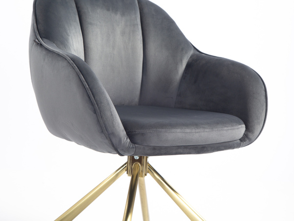 HOKER HR2055 GRAFITOWY WELUR ZŁOTY PAJĄK