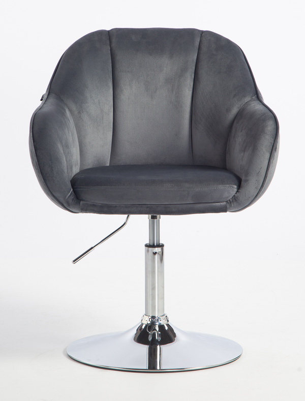 HOKER HR2055N GRAFITOWY WELUR CHROMOWANA PODSTAWA