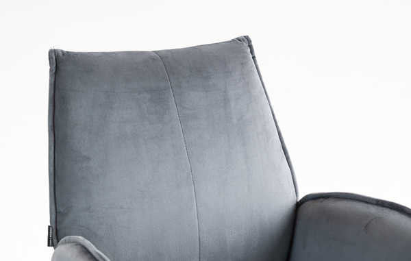 FOTEL HR280W GRAFITOWY WELUR CHROMOWANA PODSTAWA