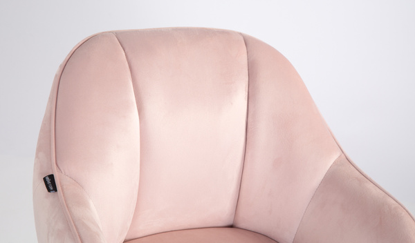 HOKER HR2055K PUDROWY RÓŻ WELUR CHROMOWANA PODSTAWA