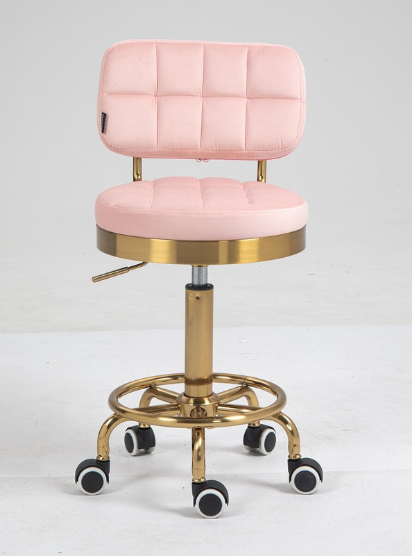 HOKER HR636 PUDROWY RÓŻ WELUR ZŁOTA PODSTAWA