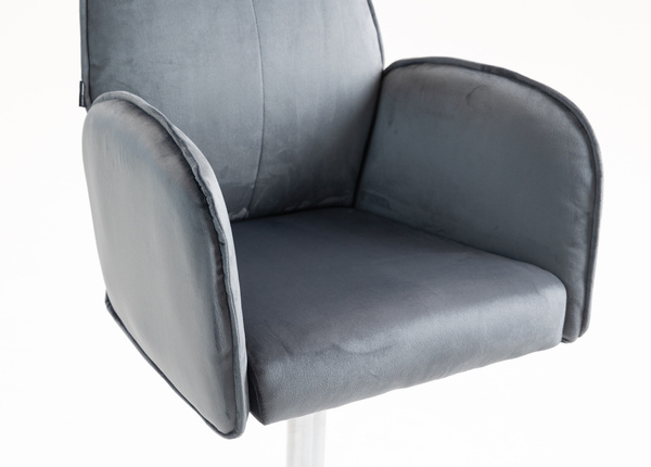 FOTEL HR280W GRAFITOWY WELUR CHROMOWANA PODSTAWA