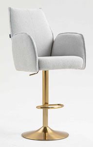FOTEL HR280W SZARY BARANEK ZŁOTA PODSTAWA