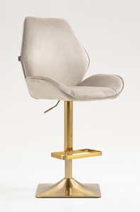 FOTEL HR350KW LATTE WELUR ZŁOTA PODSTAWA