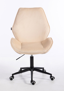 FOTEL HR350K KREMOWY WELUR CZARNA PODSTAWA