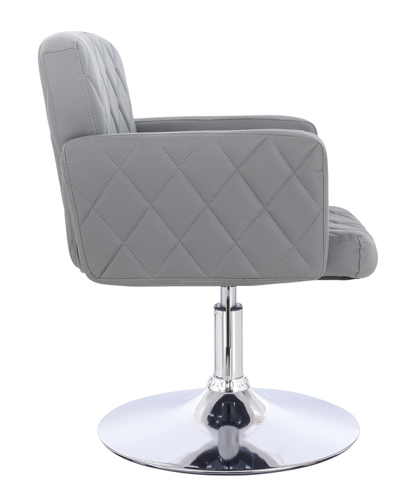 FOTEL HR802N SZARY CHROMOWANA PODSTAWA