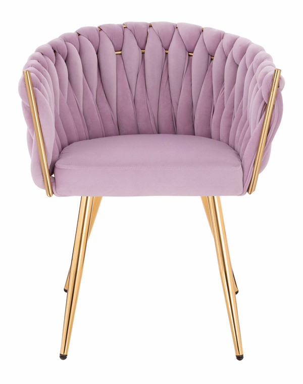 HR750 KRZESŁO ZŁOTE NOGI WRZOSOWY WELUR