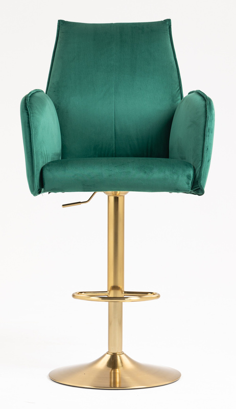 FOTEL HR280KW BUTELKOWA ZIELEŃ WELUR ZŁOTA PODSTAWA