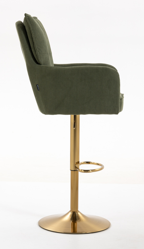 HOKER HR250W ZIELONY SZAŁWIA PREMIUM CORD SZTRUKS ZŁOTA PODSTAWA