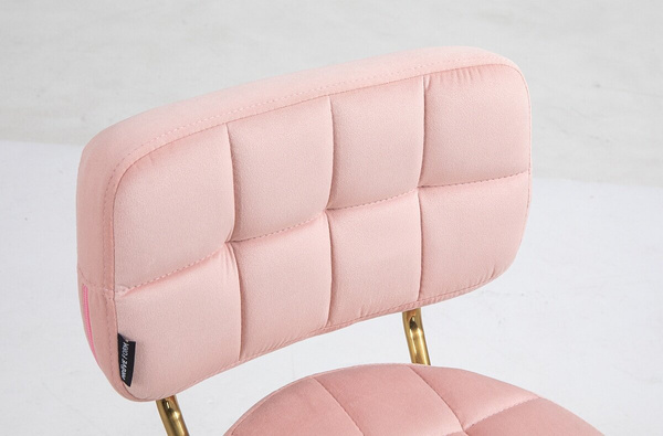 HOKER HR636 PUDROWY RÓŻ WELUR ZŁOTA PODSTAWA