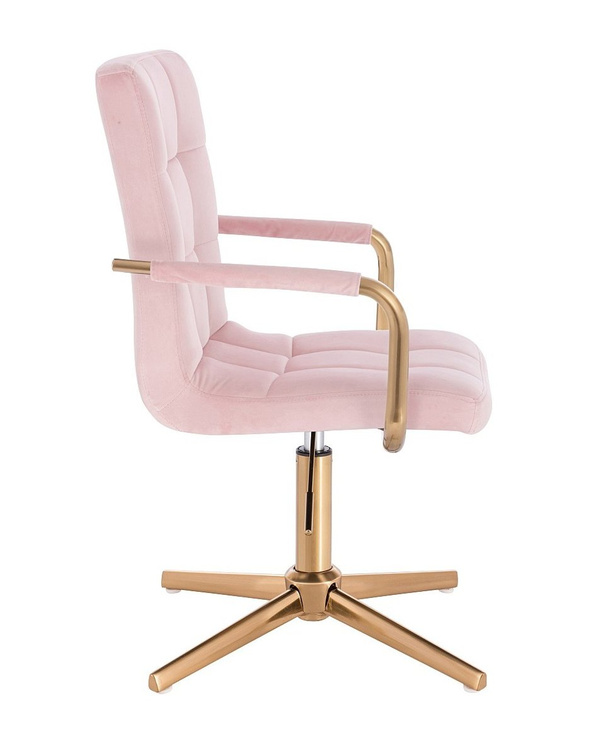 HOKER HR1015PCROSS PUDROWY RÓŻ WELUR ZŁOTA PODSTAWA