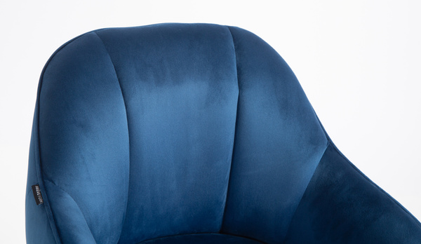 FOTEL HR2055N CIEMNE MORZE WELUR CZARNA PODSTAWA