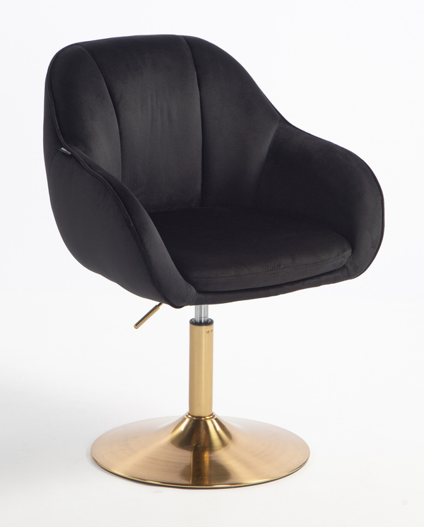 HOKER HR2055N CZARNY WELUR ZŁOTA PODSTAWA