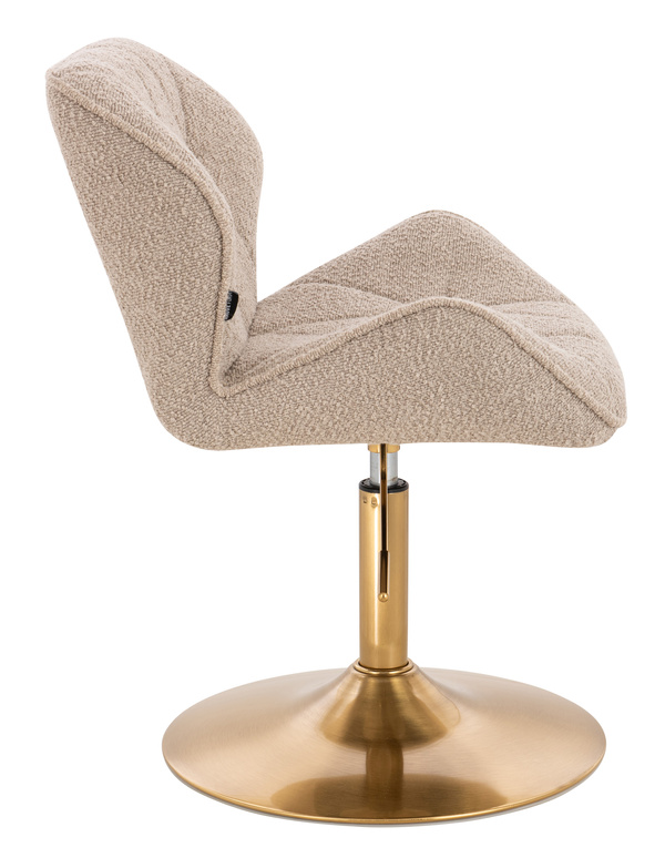 FOTEL HR111N LATTE BARANEK ZŁOTA PODSTAWA