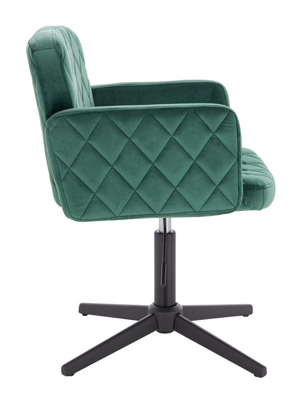 FOTEL HR802CROSS BUTELKOWA ZIELEŃ WELUR CZARNA PODSTAWA