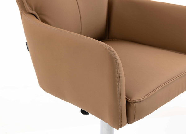 HOKER HR250W KARMELOWY EKOSKÓRA PREMIUM SOFT CHROMOWANA PODSTAWA