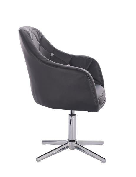 FOTEL HC830 CZARNA SKÓRA CROSS CHROM