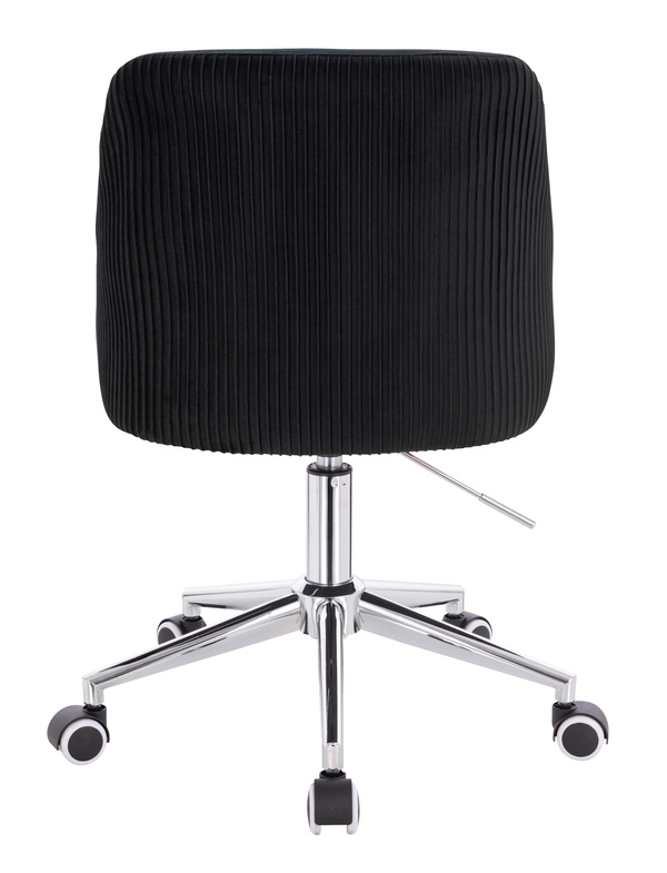 FOTEL HR920K CZARNY WELUR CHROMOWANA PODSTAWA