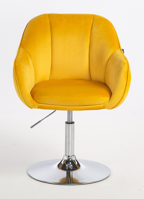 HOKER HR2055N ŻÓŁTY WELUR CHROMOWANA PODSTAWA